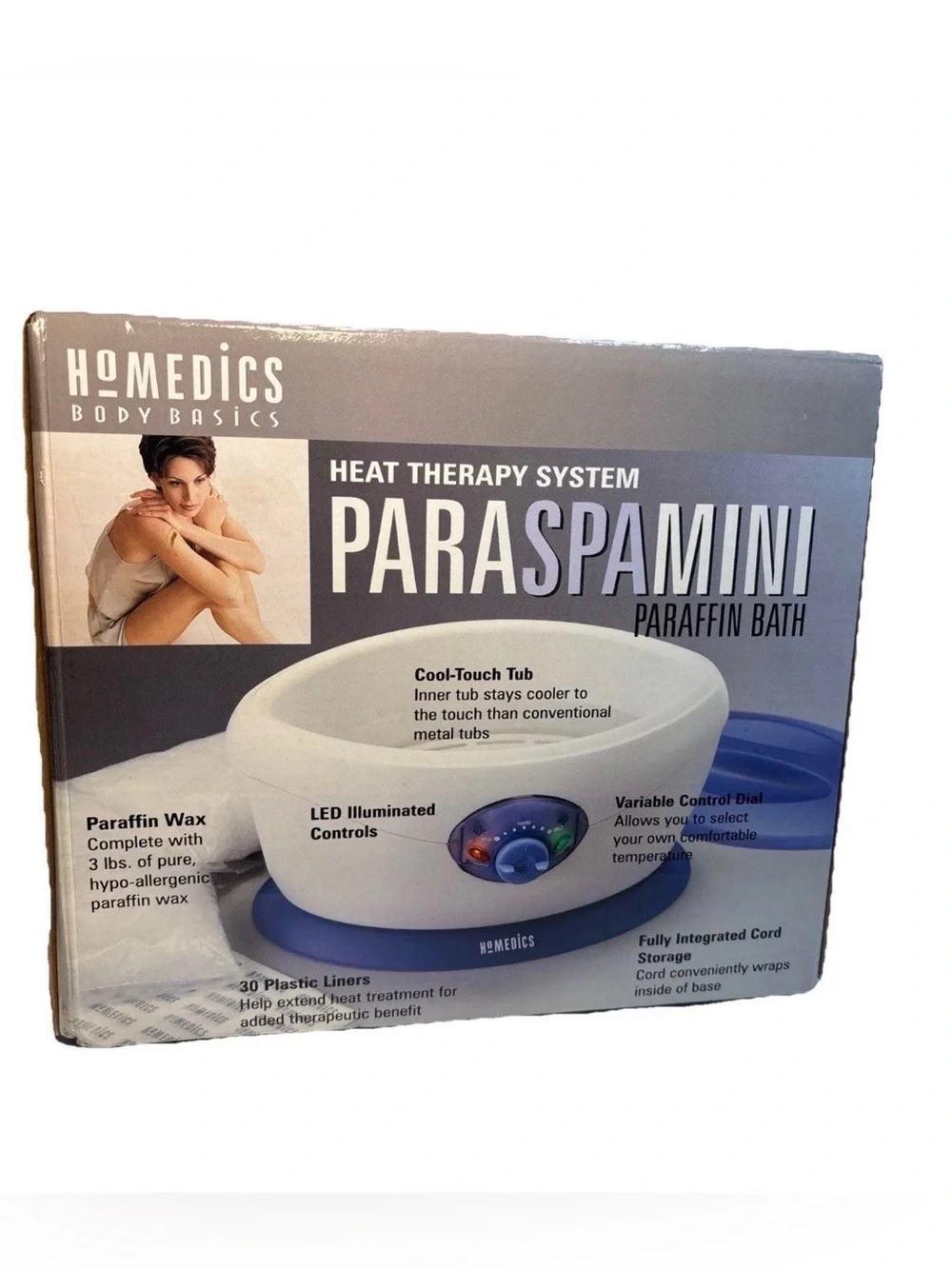 Homedics Body Basics ParaSpa Mini Heat Therapy Paraffin Bath Temp Control